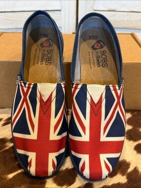 Bobs from Sketchers Union Jack Slip-On Canvas Shoes - NWOT